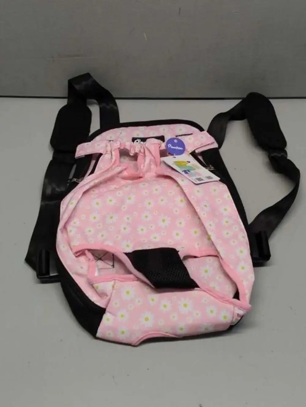 Pawaboo Pet Carrier Backpack Adjustable Front Legs Out Dog Cat Bag Pink Daisy